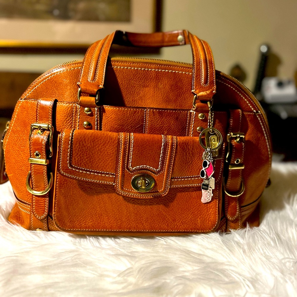 Coach Hamptons Miranda BrownRed Satchel Bag
